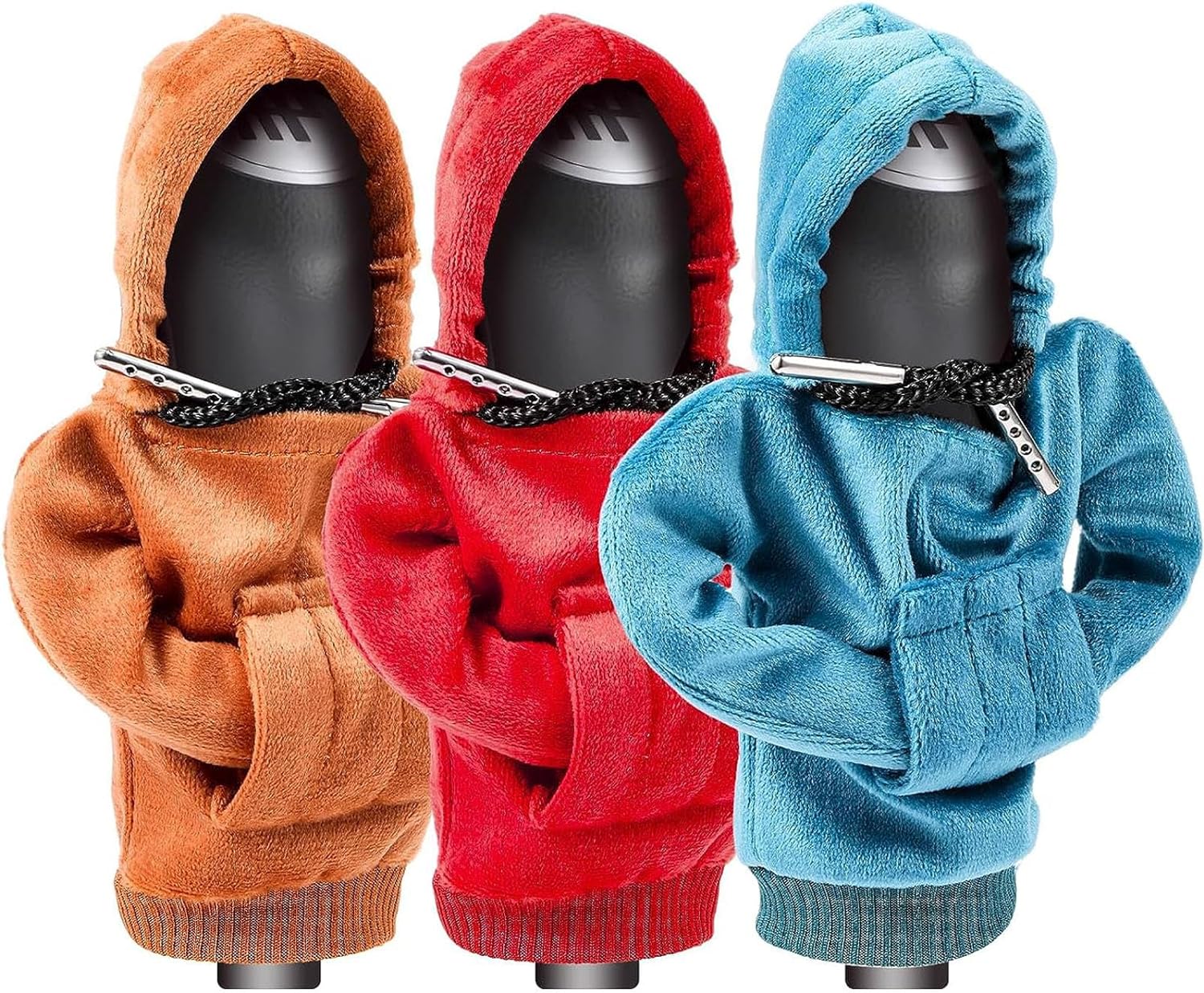 ZHSMS Gear Shift Cover, Universal Shift Knob Cover, Funny Sweater Hoodie for Gearshift, 4.7 Inch Car Shifter Stick Protector Decoration(Khaki/Red/Blue)