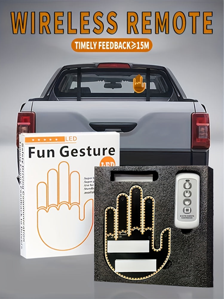 LED Illuminated Gesture Light Car Finger Light With Remote Road RaSigns Middle Finger Gesture Light Hand Lamp