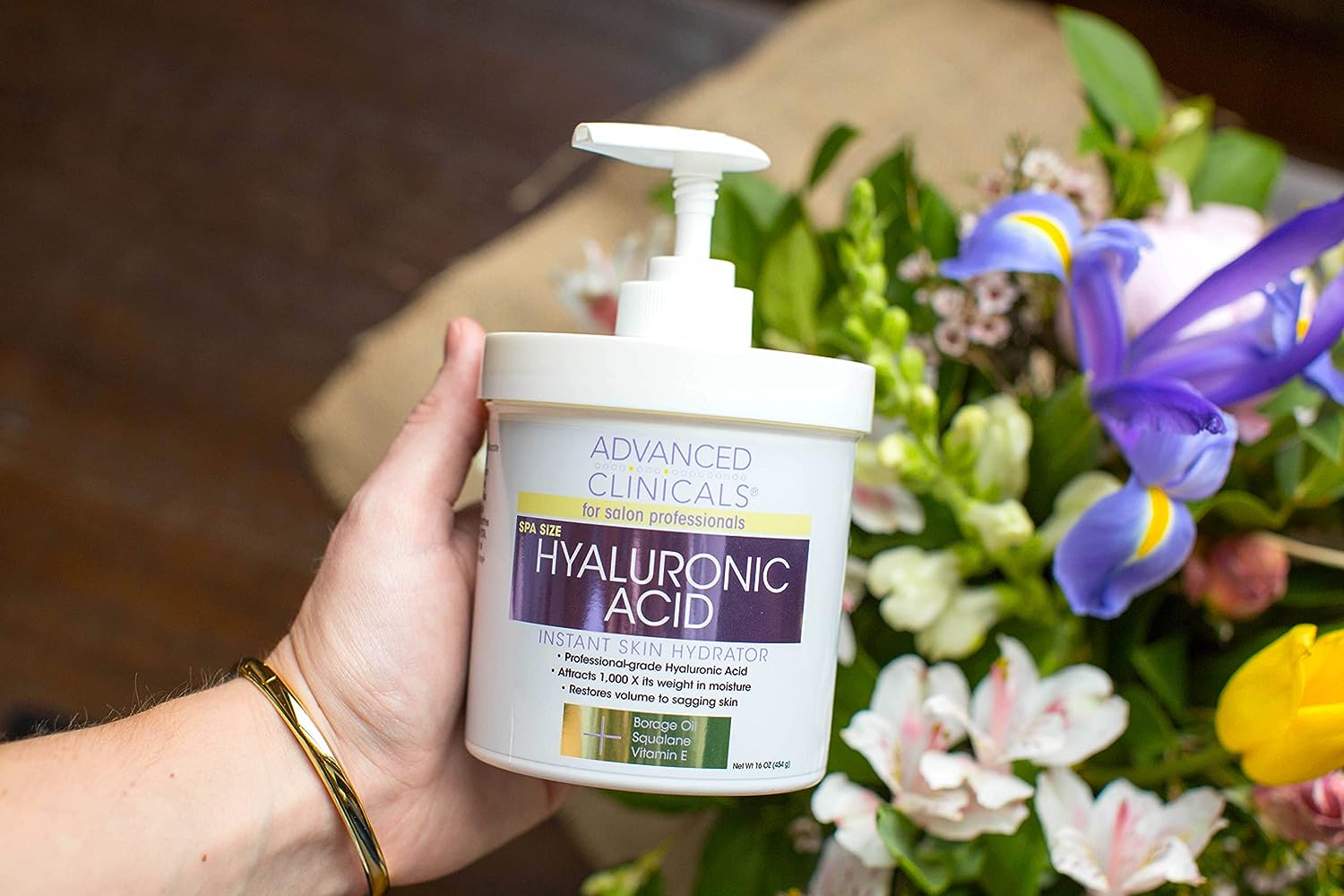Advanced Clinicals Hyaluronic Acid Body Lotion &amp; Face Moisturizer W/Vitamin E | Hydrating Dry Skin Firming Lotion Minimizes Look Of Wrinkles, Stretch Marks, &amp; Crepey Skin | Skin Care Products, 2pc
