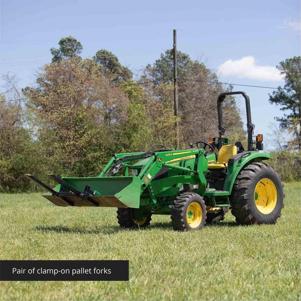 Attachments Light-Duty Clamp-On Pallet Forks 30" with Stabilizer Bar