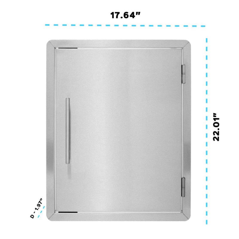 18 in.  Steel BBQ Grill Single Access Door Panel