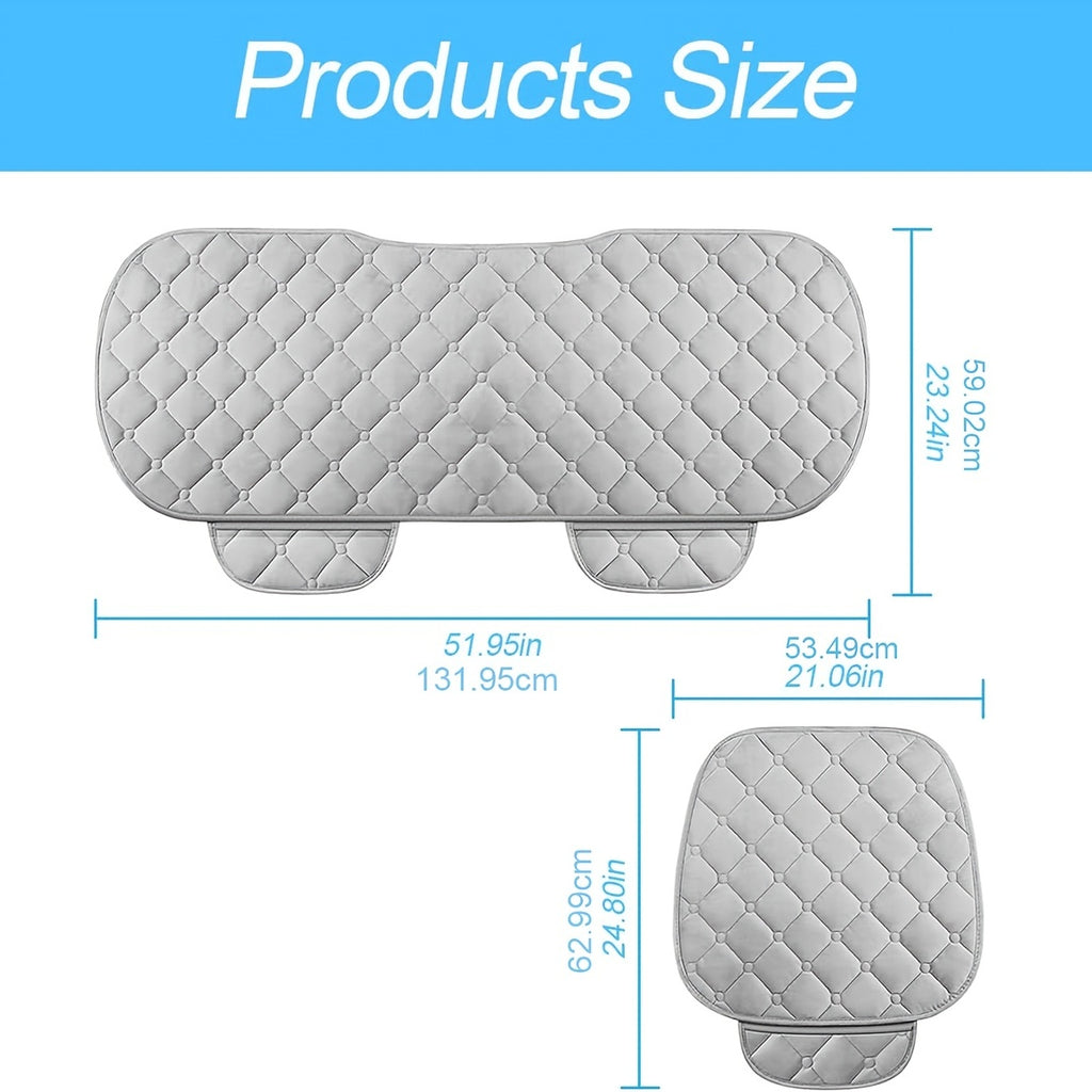 1pc / 3 Pcs Car Seat Cushion, Non-Slip Rubber Bottom With StoraPouch,Premium Comfort Memory Silk Cotton, Car Seat Pad Universal