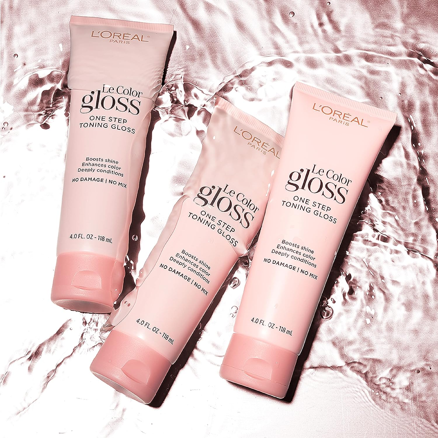 L’Oréal Paris Le Color Gloss One Step In-Shower Toning Hair Gloss, Neutralizes Brass, Conditions &amp; Boosts Shine, Blush Blonde, 4 fl oz