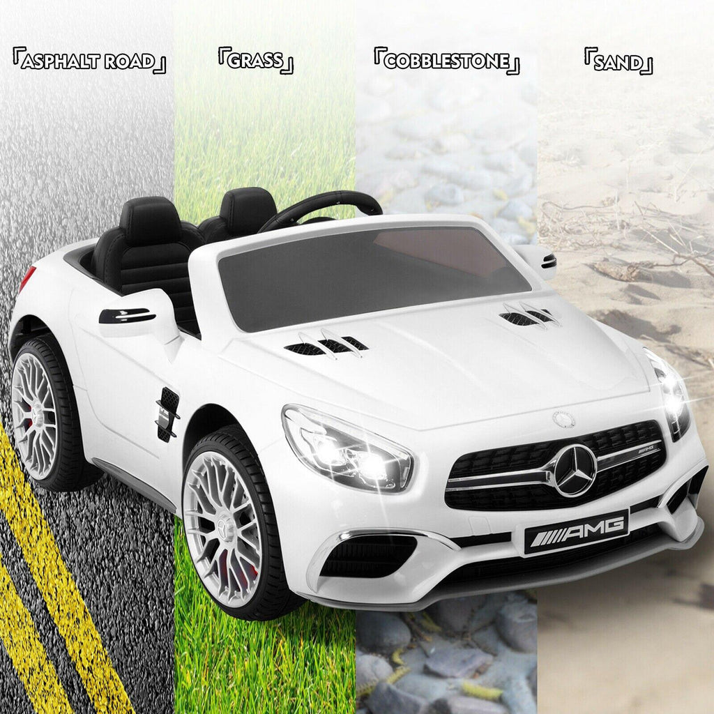 BENZ GT Electric Car LZ-920 Dual Drive Ride On Car With 2 Battery, Remote Control, 2.4G Radio Parental Control Opening Doors, Gift for Kids Boys Girls-White