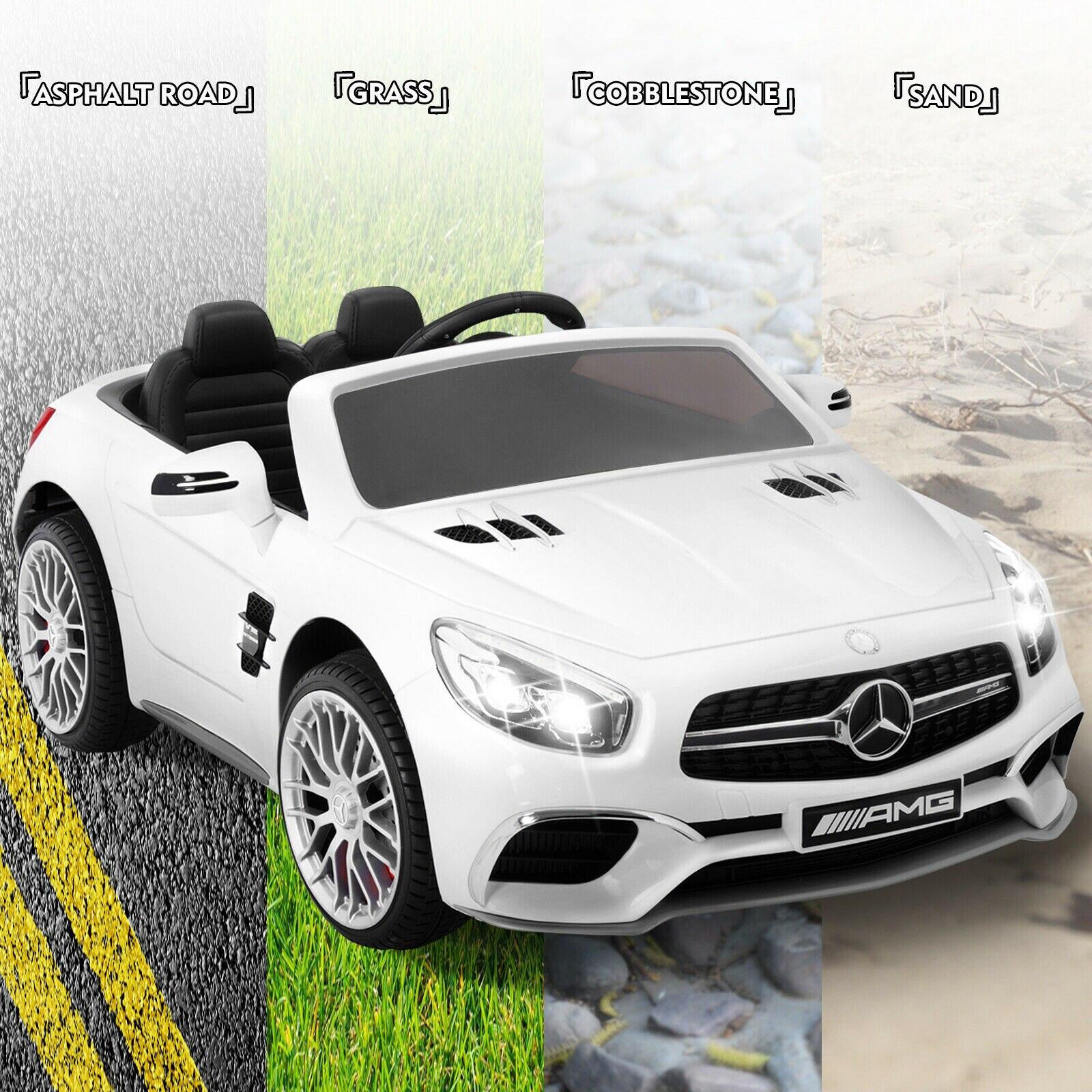 BENZ GT Electric Car LZ-920 Dual Drive Ride On Car With 2 Battery, Remote Control, 2.4G Radio Parental Control Opening Doors, Gift for Kids Boys Girls-White