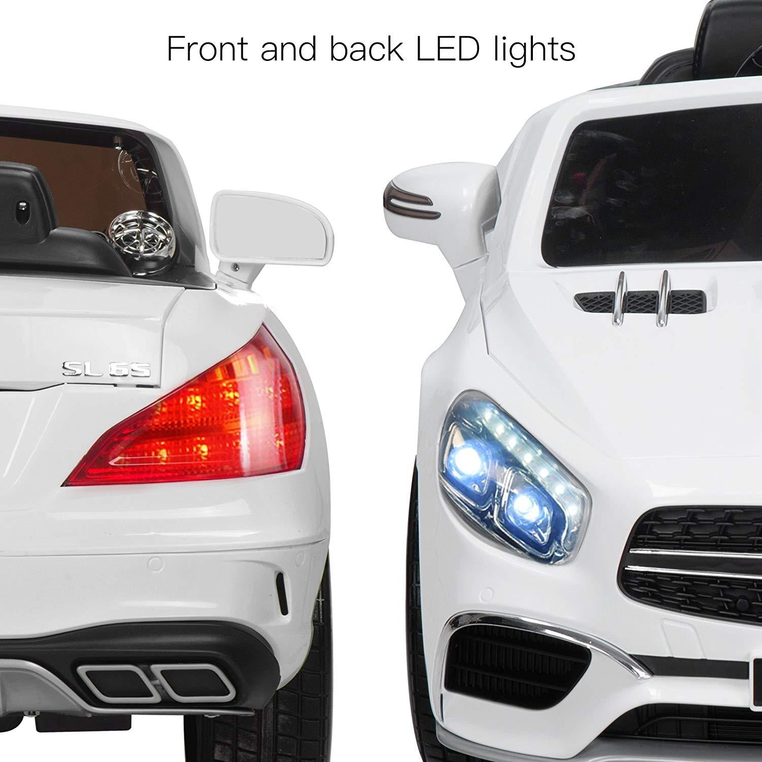BENZ GT Electric Car LZ-920 Dual Drive Ride On Car With 2 Battery, Remote Control, 2.4G Radio Parental Control Opening Doors, Gift for Kids Boys Girls-White