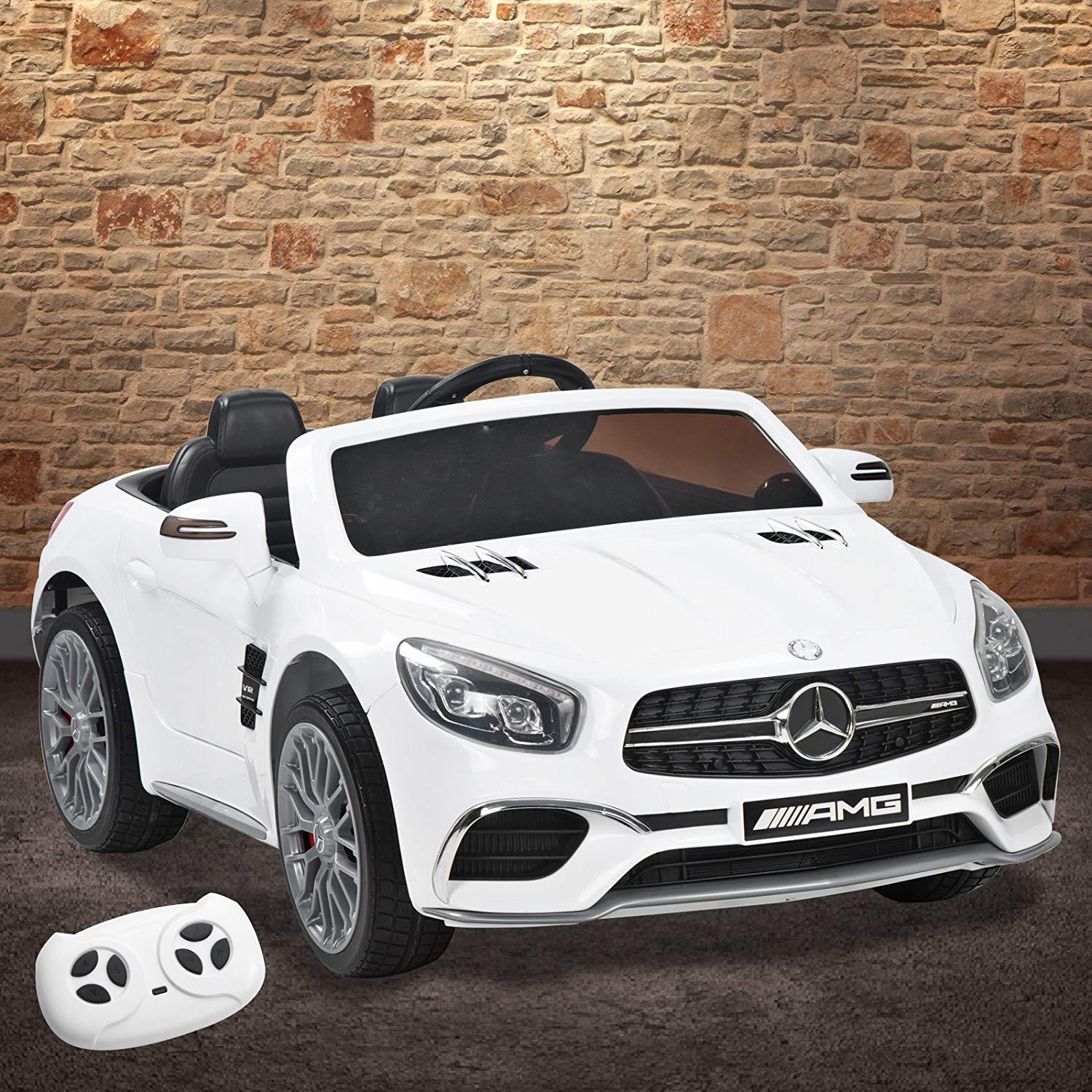 BENZ GT Electric Car LZ-920 Dual Drive Ride On Car With 2 Battery, Remote Control, 2.4G Radio Parental Control Opening Doors, Gift for Kids Boys Girls-White
