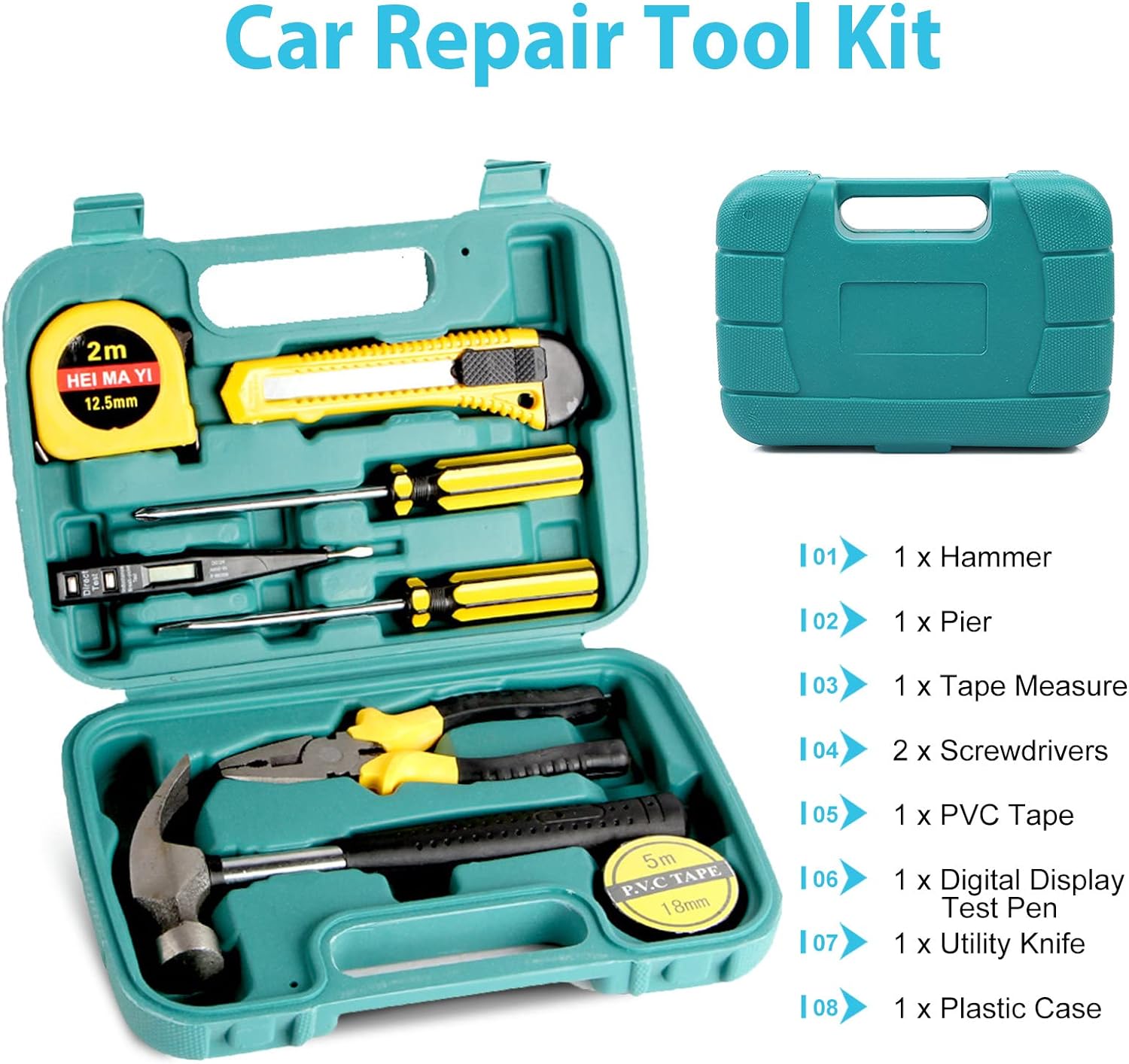 Car Emergency Roadside Tool kit,Road Side Safety Assistance Kit for Women Men Adult,Auto Truck Vehicle Emergency Bag with Shovel Jumper Cable First Aid Kit Blanket Front Rear Cover Alignment Tool