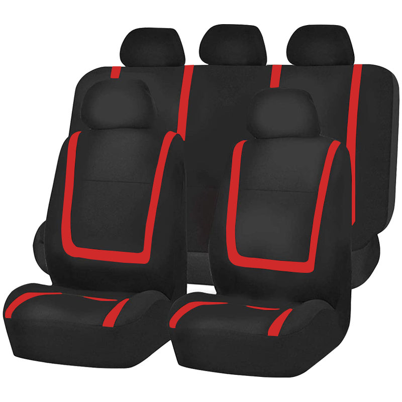 Car Seat Covers Full Set, Polyester Gray Purple Black Blue Red Purple Car Seat Cushion Universal Car Seat Protector Car Decoration Airbag Safe