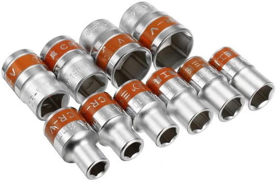 Peixiang Relaxed 12pcs 1/2inch 8-24mm CR-V Metric Ratchet Wrench Socket Repair Tool Kit Universal Hand Tools Decorative