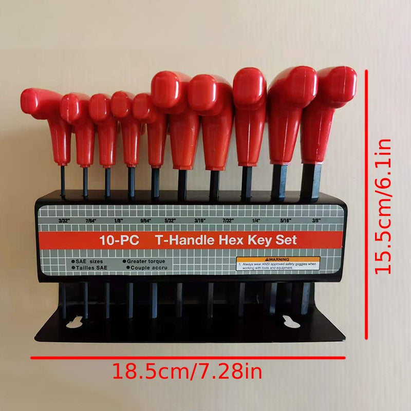 T Handle Hex Key Set Metric And Or SAE 10 To 20pcs Allen Allan Keys T Bar Wrench With Stand