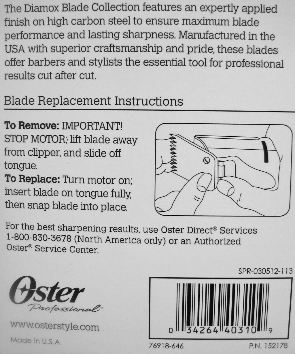 Original Oster Diamox Blade Size 1 for Classic 76 Turbo 77  76918-646