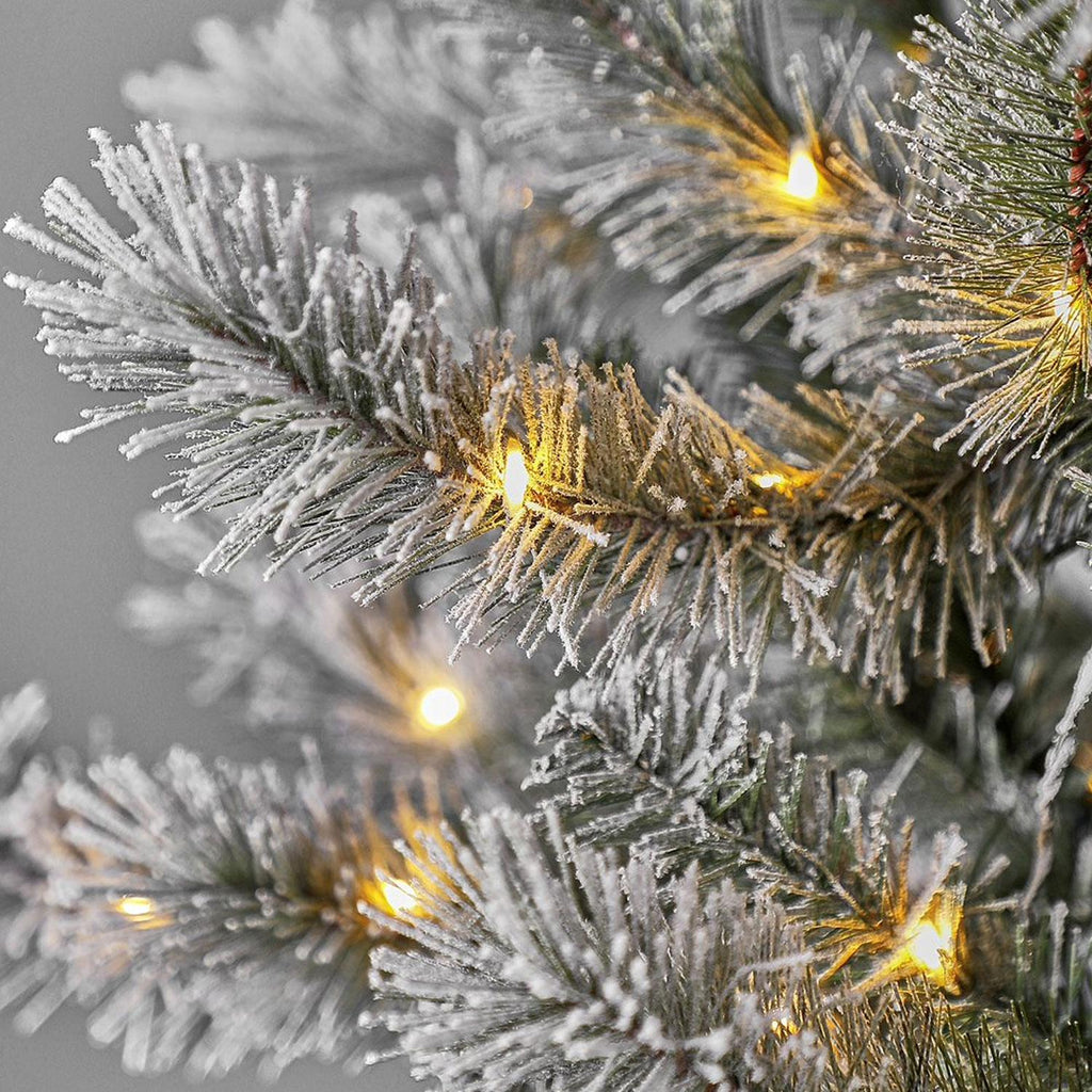 Home Heritage Natural Pine 7' Prelit Artificial Christmas Tree Clear LED