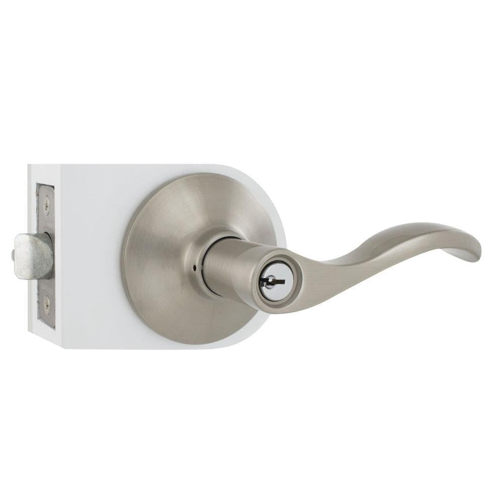 Naples Satin Nickel Keyed Entry Door Lever