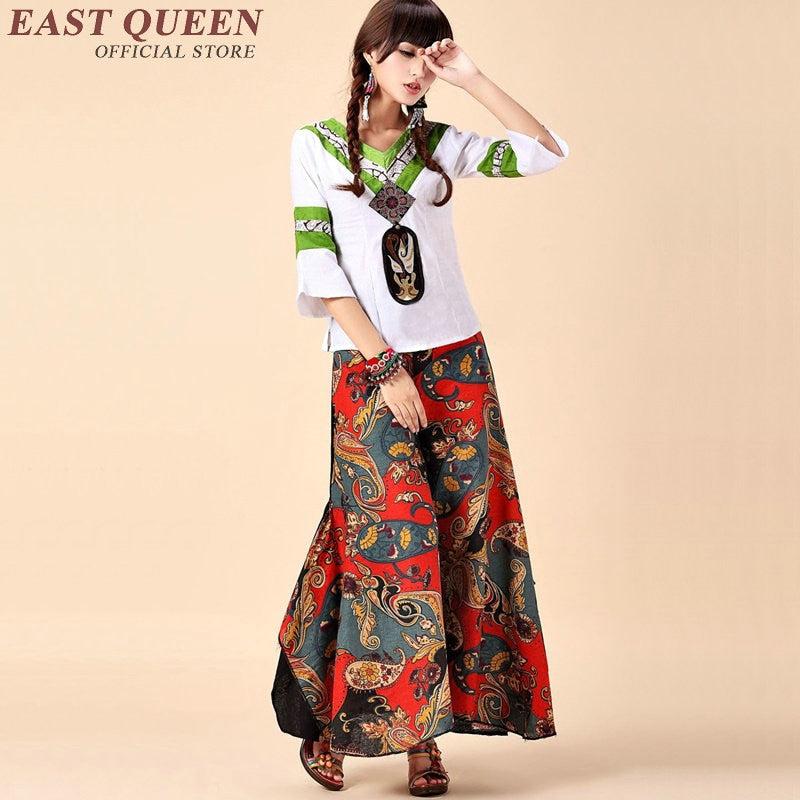 traditional boho wide leg pants