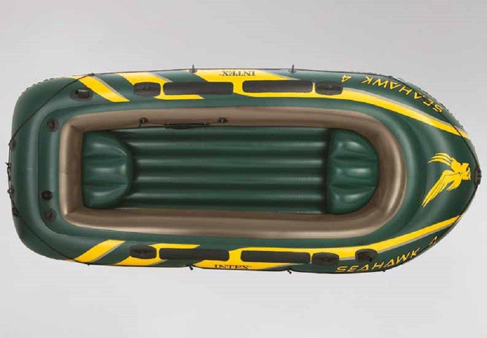 Seahawk 4 Inflatable 4 Person Boat Raft Set with Oars &amp; Air Pump (3 Pack)
