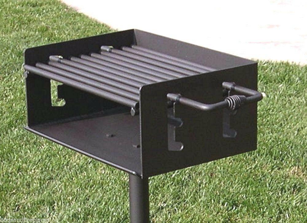 Charcoal Park & Camp Style BBQ Grill 20" -w/ In Ground Post (No Base)