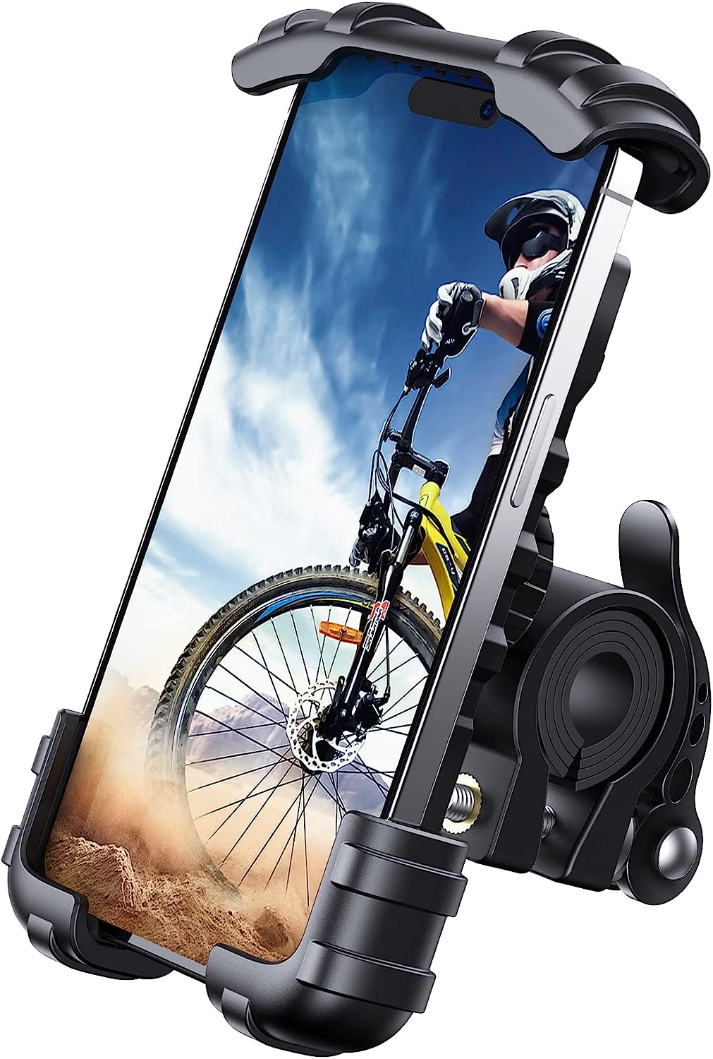 Bike Phone Holder, Motorcycle Phone Mount - Lamicall Motorcycle Handlebar Cell Phone Clamp, Scooter Phone Clip for iPhone 14 Plus/Pro Max, 13 Pro Max, S9, S10 and More 4.7" - 6.8" Smartphones