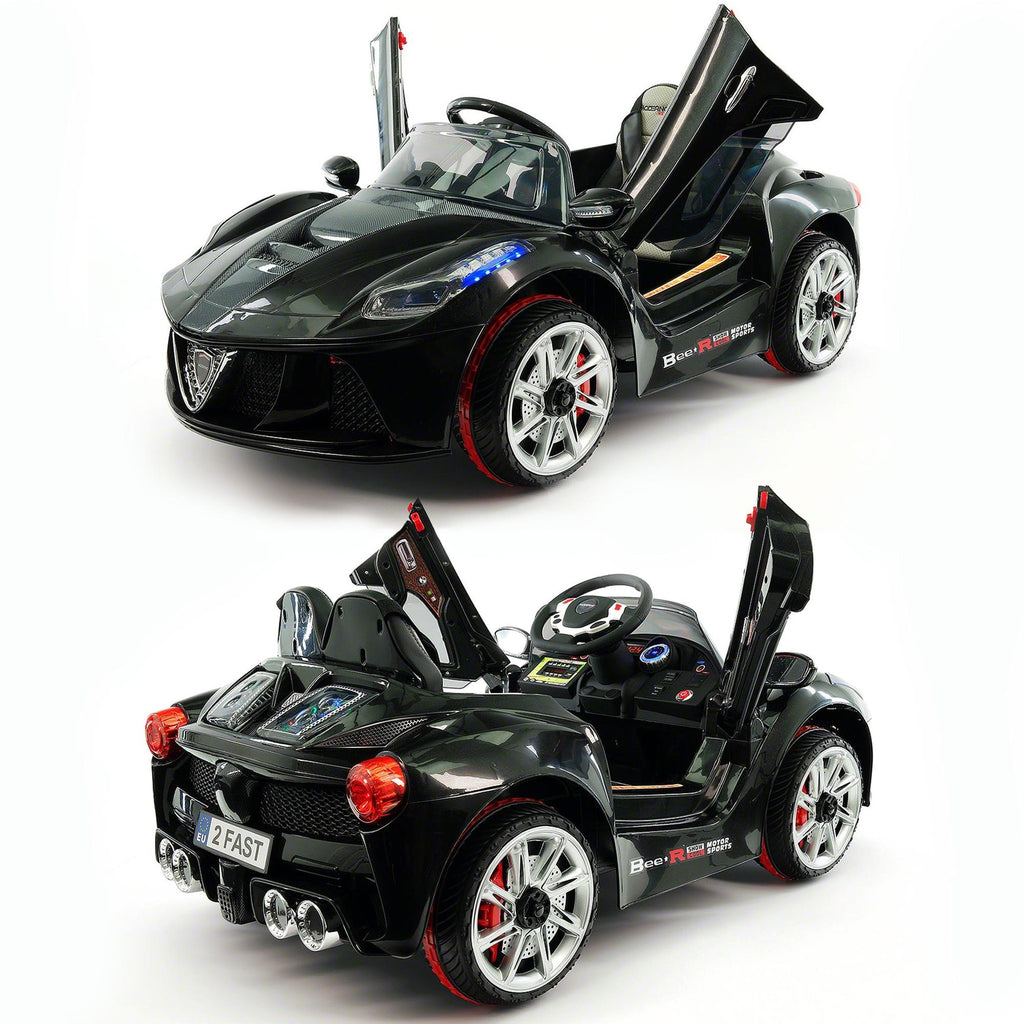 2023 Sport Kids Car Ride On Car Electric Battery Power w/ Skyline Doors, Leather Seat, Remote Control