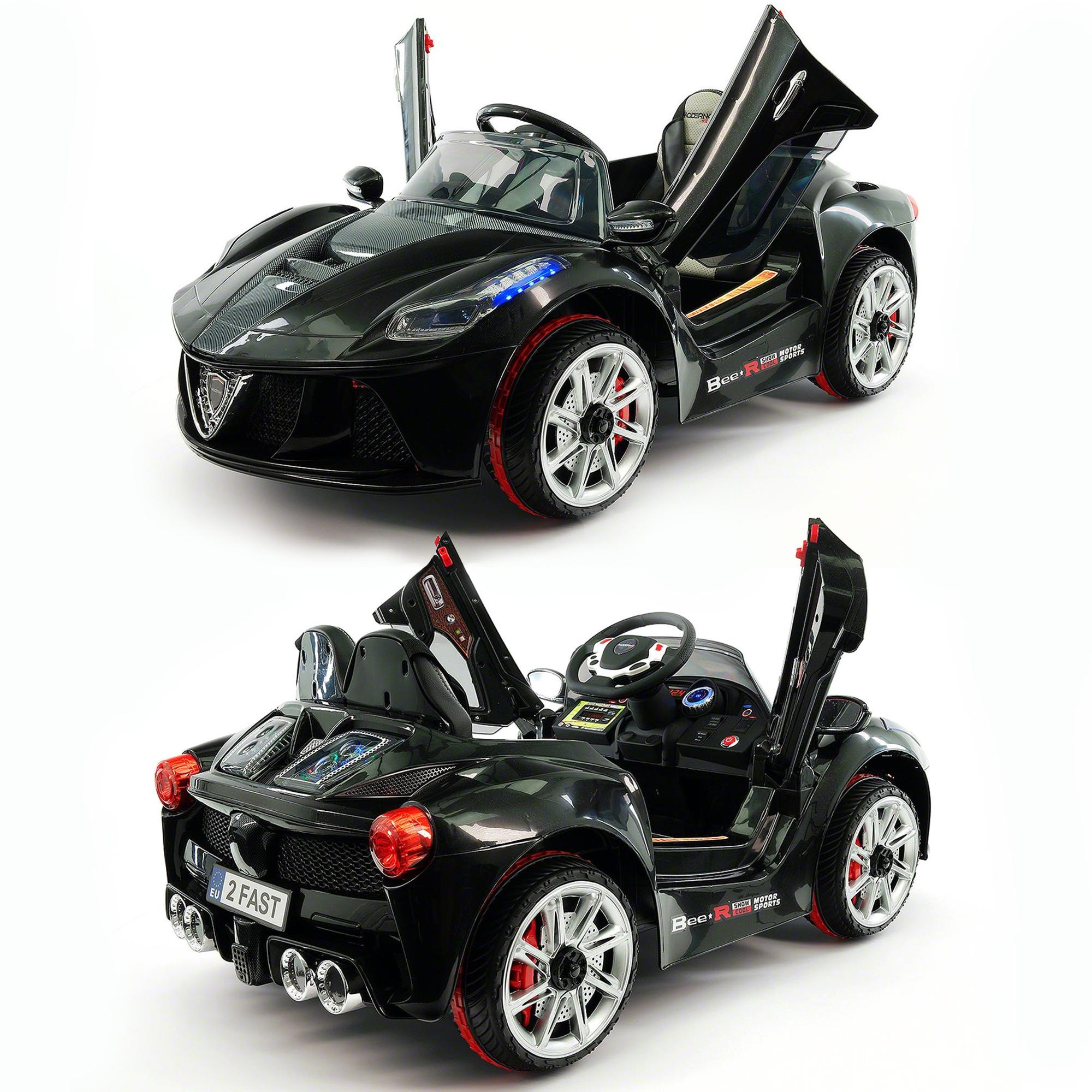 2023 Sport Kids Car Ride On Car Electric Battery Power w/ Skyline Doors, Leather Seat, Remote Control