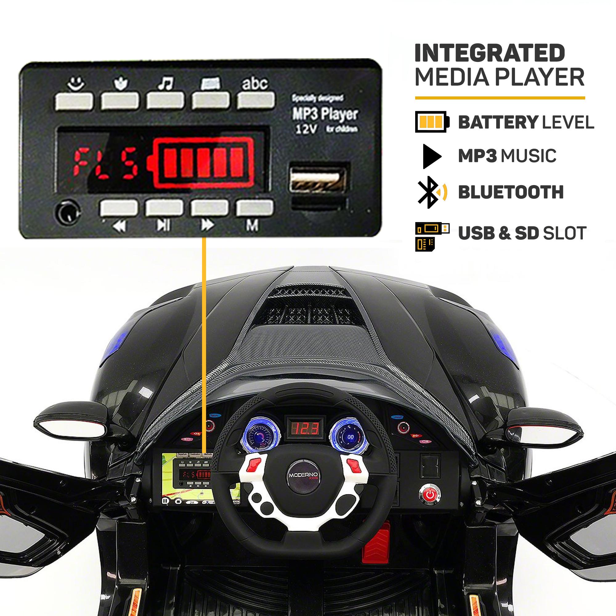 2023 Sport Kids Car Ride On Car Electric Battery Power w/ Skyline Doors, Leather Seat, Remote Control