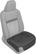 Motor Trend Black Faux Leather Car Seat Cover for Front Seats, 1-Piece Padded Car Seat Protector with Storage Pockets, Premium Interior Cover for Cars Truck SUV Auto