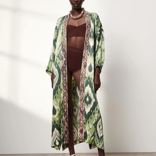floral long kimono