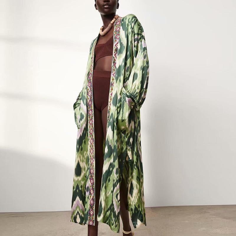 floral long kimono