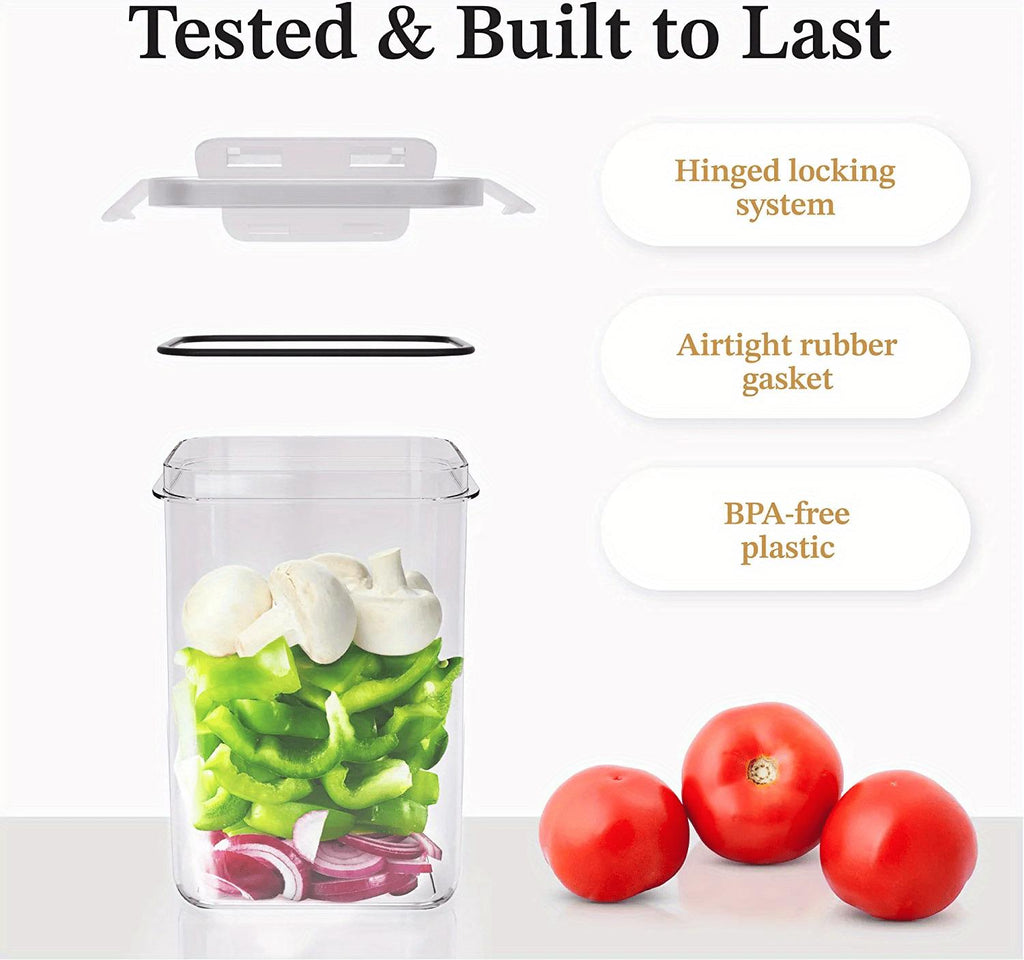 9-Piece Airtight Food StoraContainers Set: Keep Your Kitchen &amp; Pantry Organized &amp; BPA-Free! Includes Labels For Spaghetti, Cereal, Flour &amp; Oats.