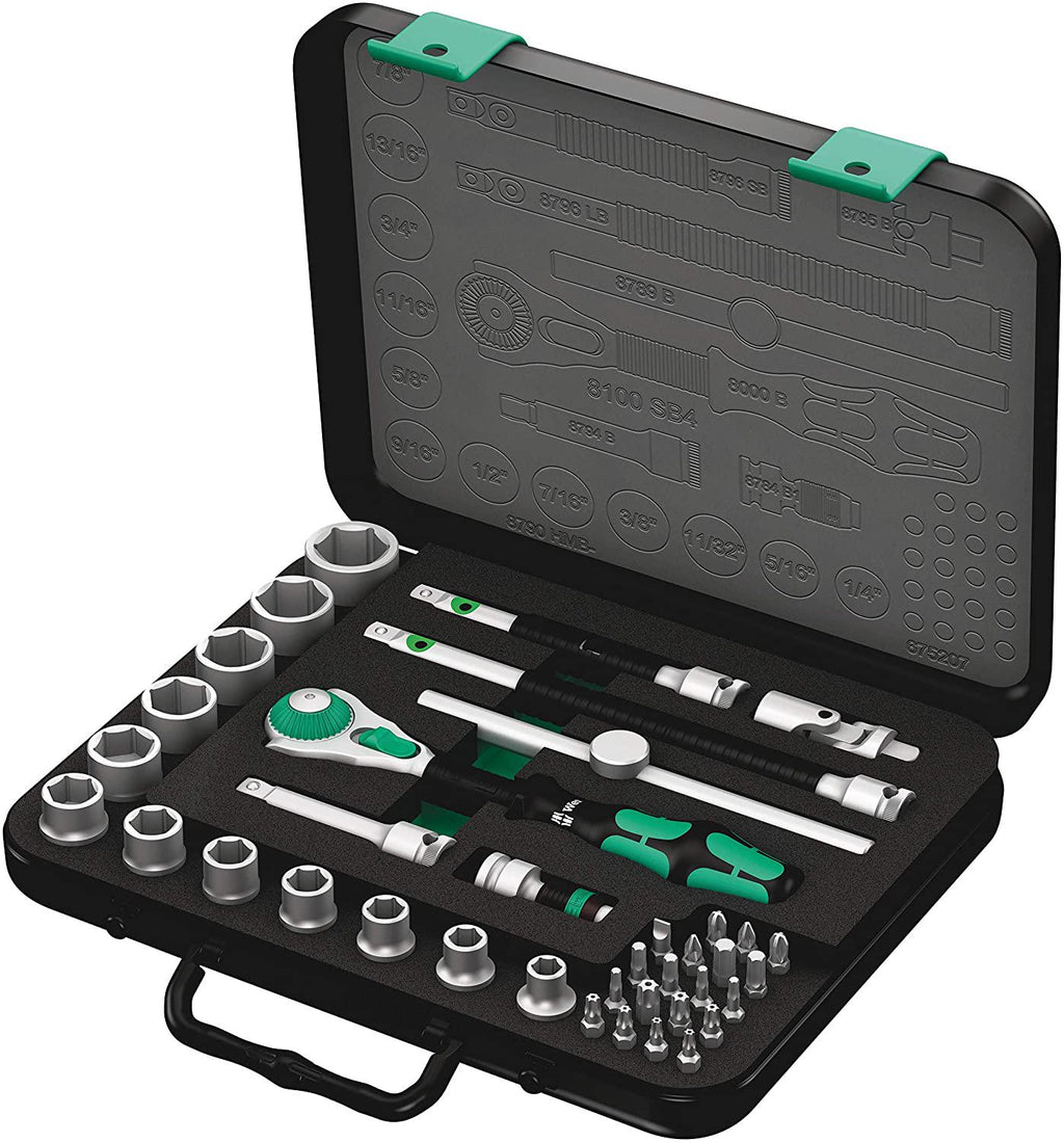 W- 5003596001 Zyklop 8100 SB 4 3/8-Inch SAE Ratchet Set, 38-Piece