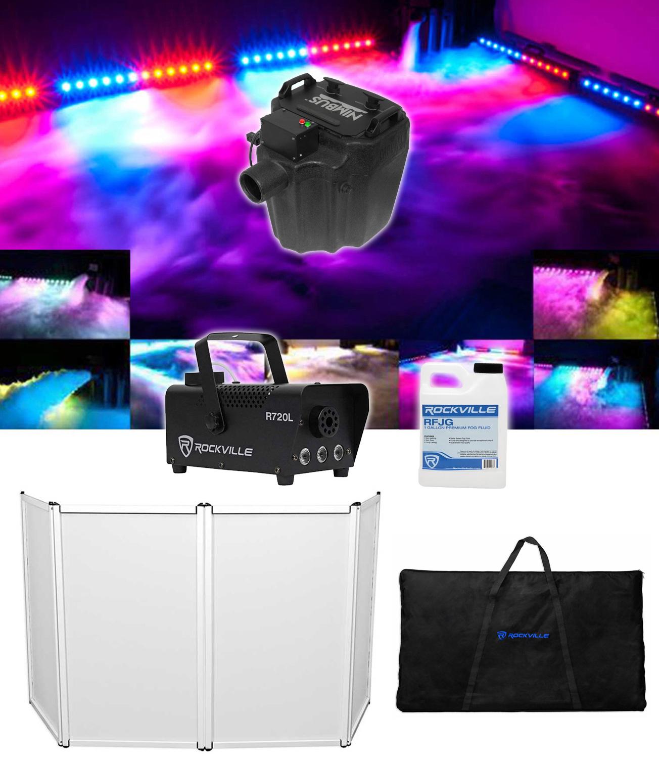 Chauvet DJ Nimbus Pro Plug/Play Dry Ice Fog Machine+DJ Facade+LED Fogger+Fluid