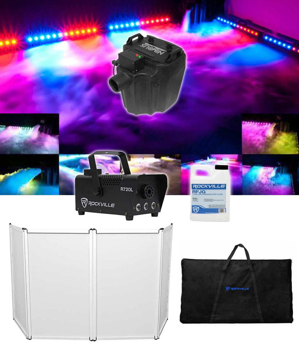 Chauvet DJ Nimbus Pro Plug/Play Dry Ice Fog Machine+DJ Facade+LED Fogger+Fluid