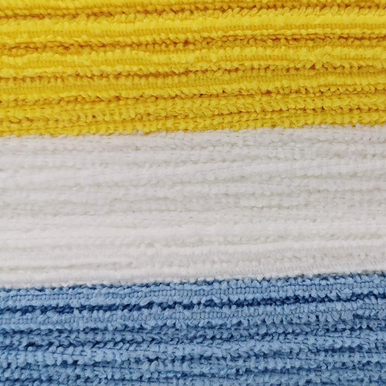 Amazon Basics Microfiber Cleaning Cloth, Non-Abrasive, Reusable and Washable, Pack of 24, Blue/White/Yellow, 16" x 12"