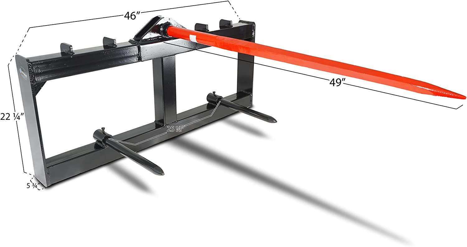 Attachments Skid Steer Hay Spear  Tach Attachment 49"