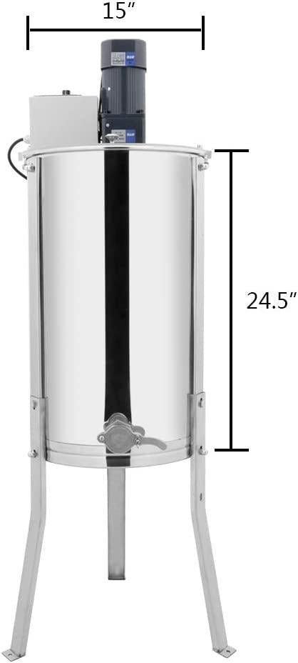 Electric 2 Frame Honey Extractor Separator,Food Grade  Steel Honeycomb Spinner Drum with Adjustable Height Stands,Beekeeping Pro Extraction Apiary CentrifuEquipment