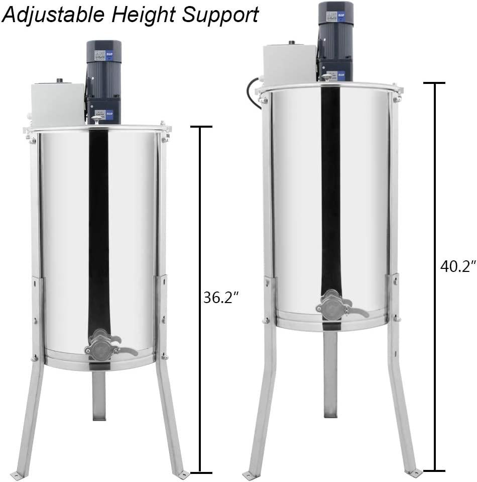 Electric 2 Frame Honey Extractor Separator,Food Grade  Steel Honeycomb Spinner Drum with Adjustable Height Stands,Beekeeping Pro Extraction Apiary CentrifuEquipment