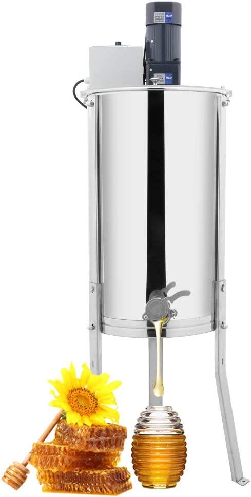 Electric 2 Frame Honey Extractor Separator,Food Grade  Steel Honeycomb Spinner Drum with Adjustable Height Stands,Beekeeping Pro Extraction Apiary CentrifuEquipment