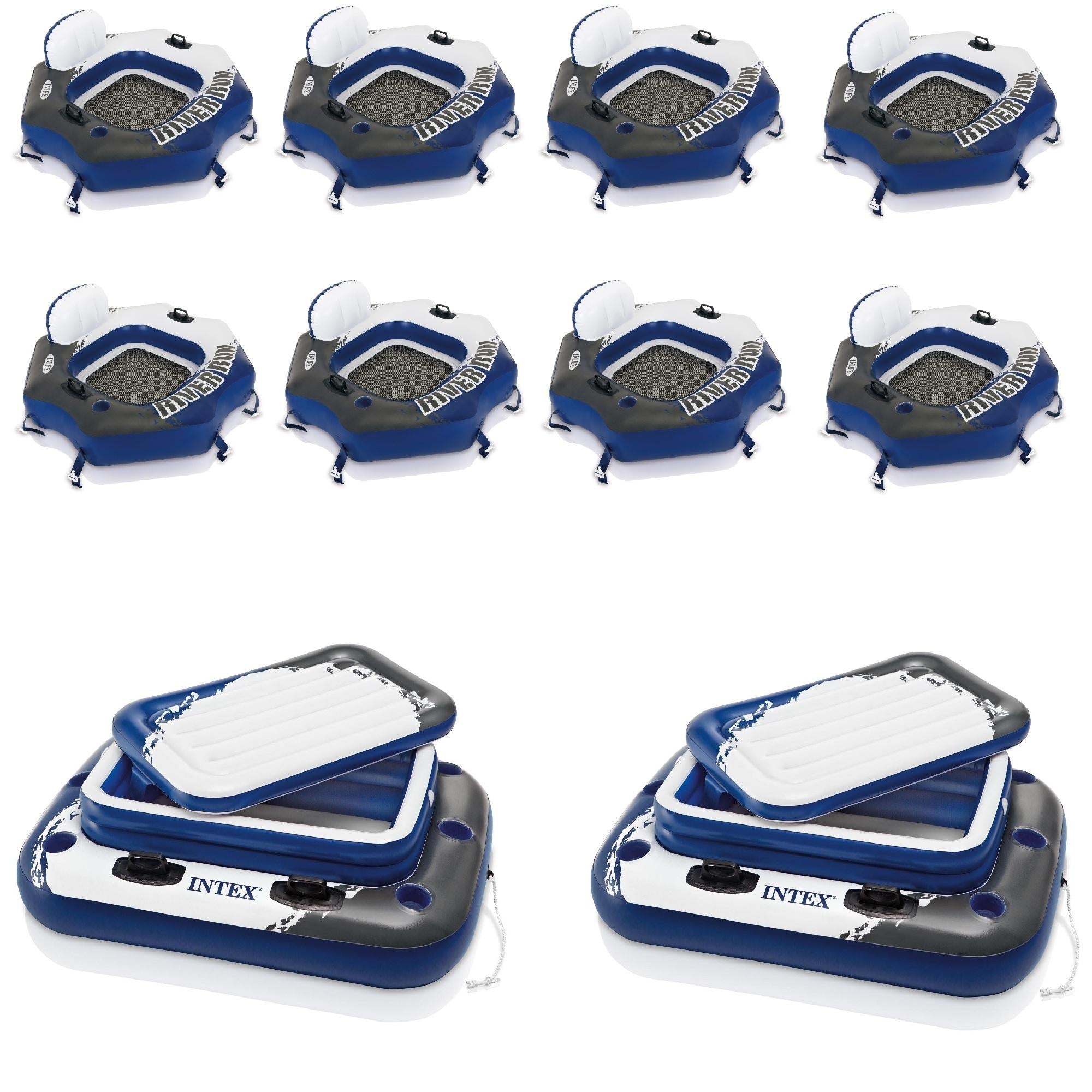 Inflatable River Run Float (8) &amp;  Inflatable Mega Chill Cooler (2)
