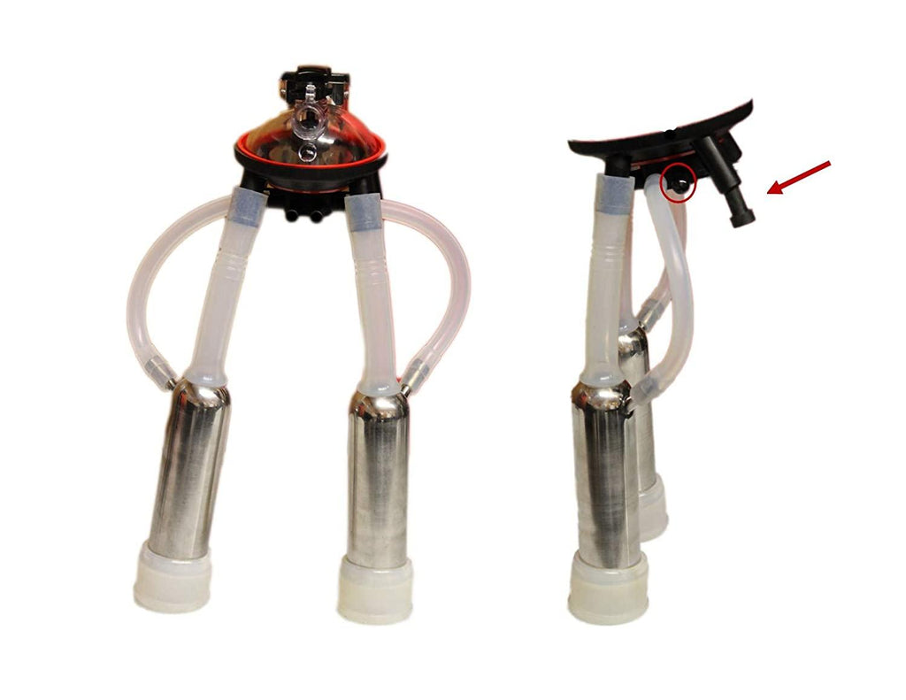 Melasty, Cow Assembly 240cc MilClaw with Plugs and caps Allowing You to Detach Liners/inflations and Milk 2 to 3 teats.7 FT Milk and Pulsator Hose Attached Ready to Start Milking.