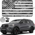 Autoamerics 1-Piece Windshield Sun Shade Gray Camo American Flag USA  - Foldable Car Front Window Sunshade for Most Sedans SUV Truck - Blocks Max UV Rays and Keeps Your Vehicle Cool - Medium