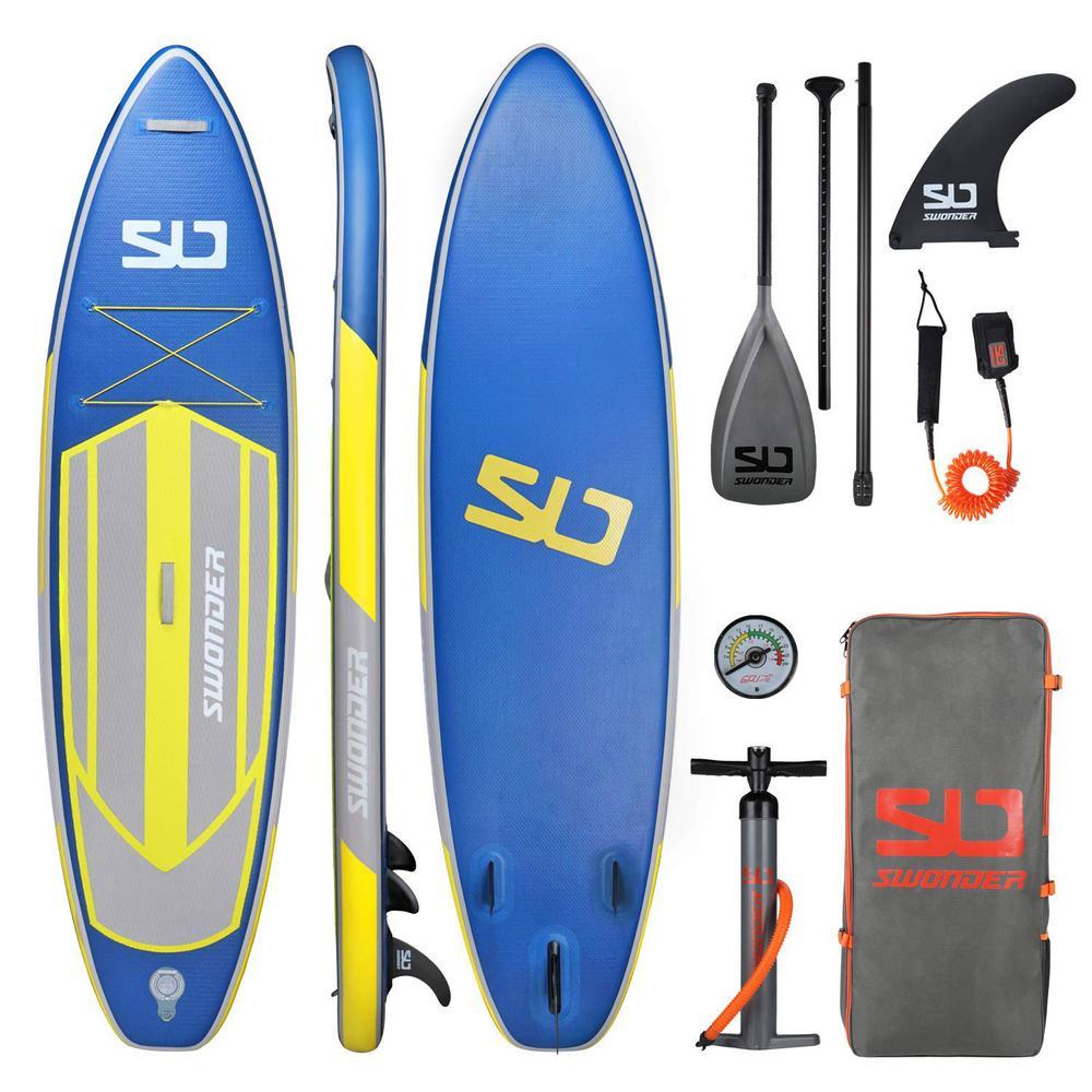 Classic 10 ft. 6 in. Glowworm Premium Inflatable Stand Up Paddle Board with Full SUP Accessories