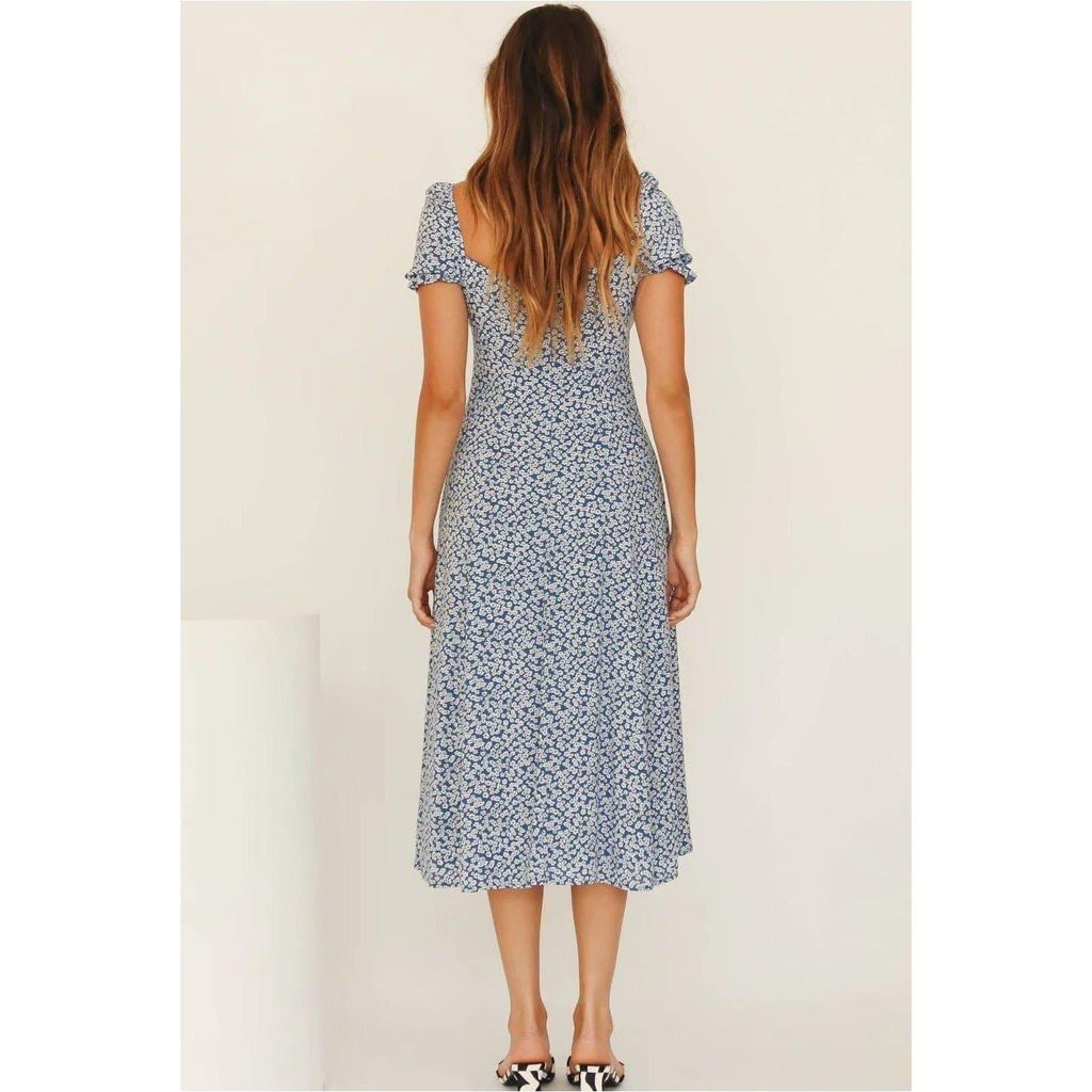 square collar midi dress