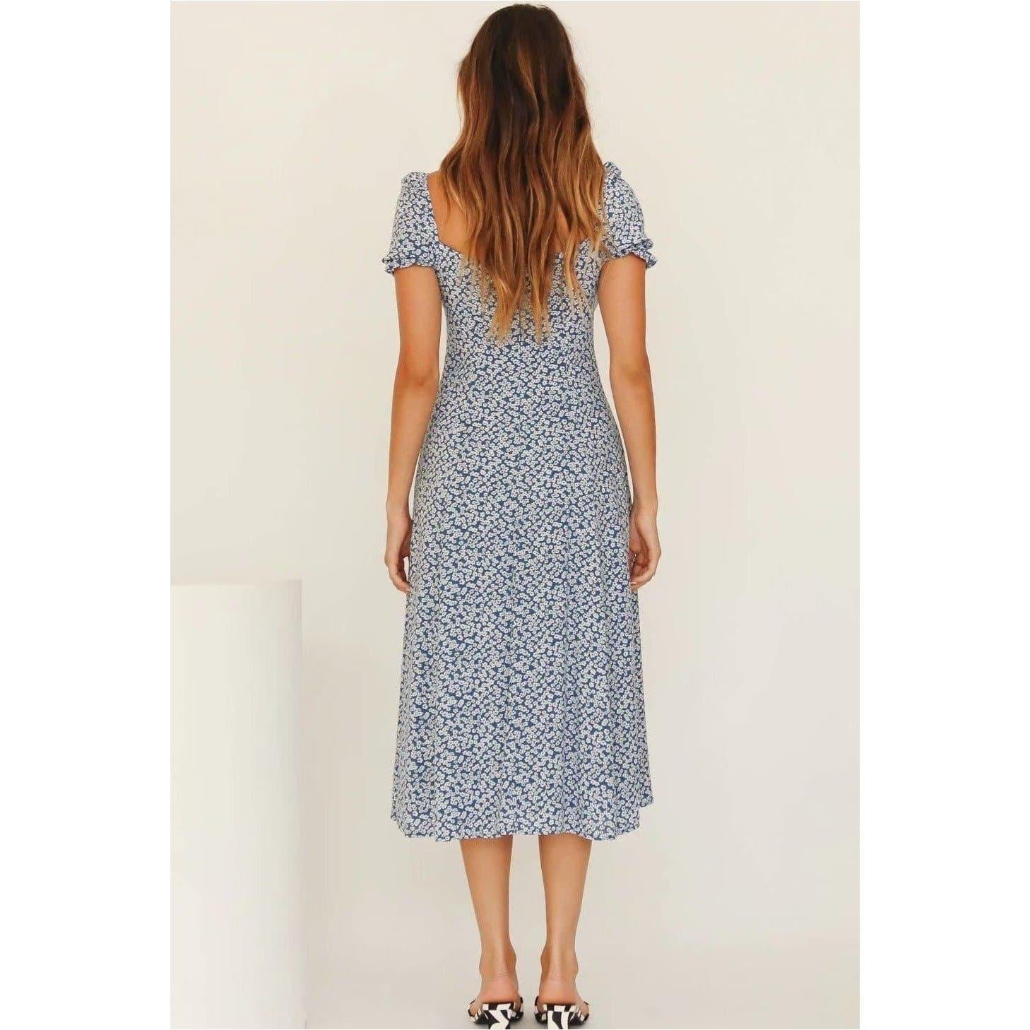 square collar midi dress