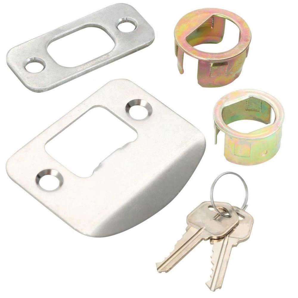 Square Satin Nickel Electronic Keypad Single Cylinder Deadbolt with TonbridDoor Lever Combo Pack