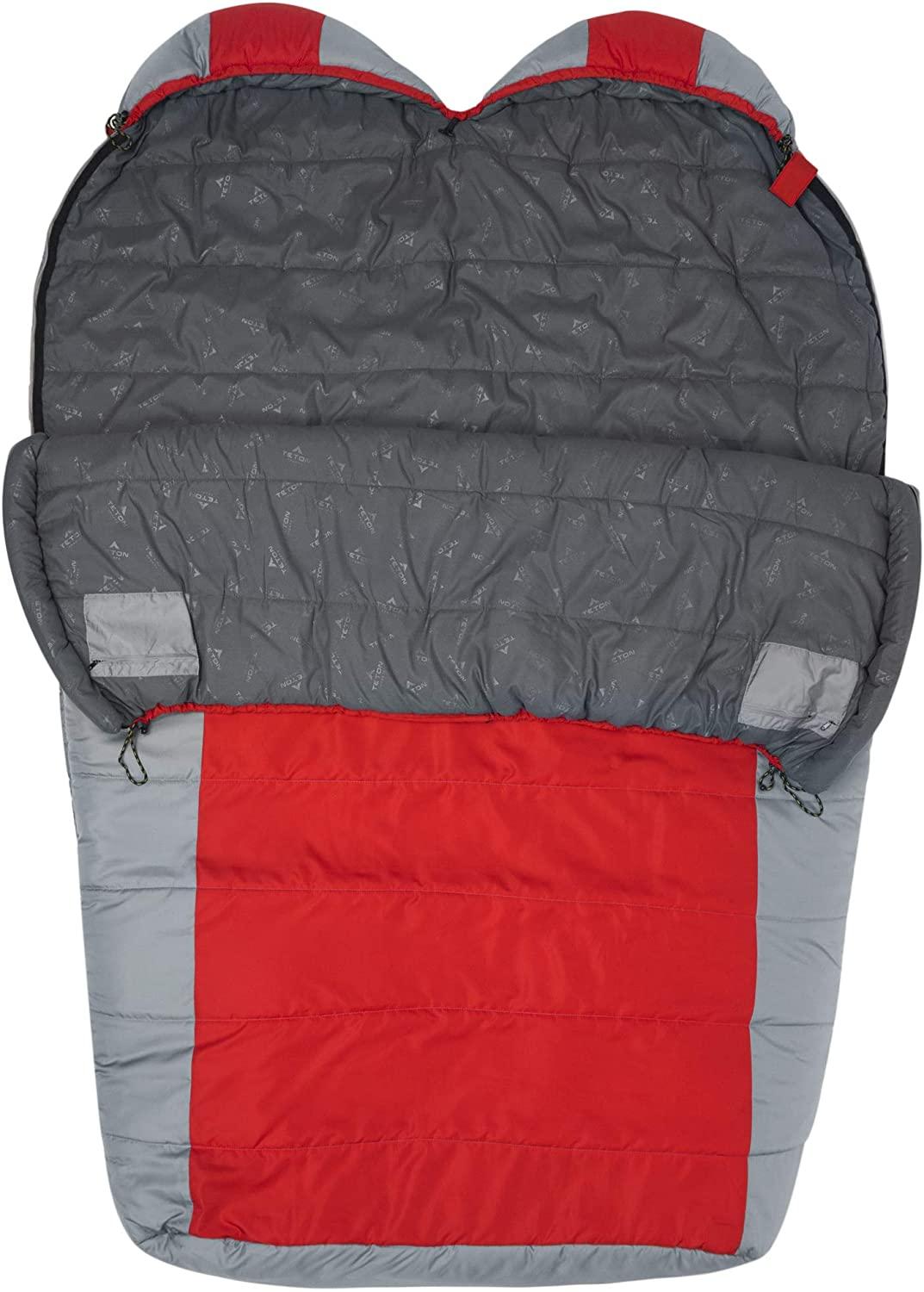 TSports Tracker Ultralight Double Sleeping Bag; Lightweight BackpacSleeping Bag for Hiand Camping Outdoors; Compression Sack Included; Never Roll Your Sleeping Bag Again