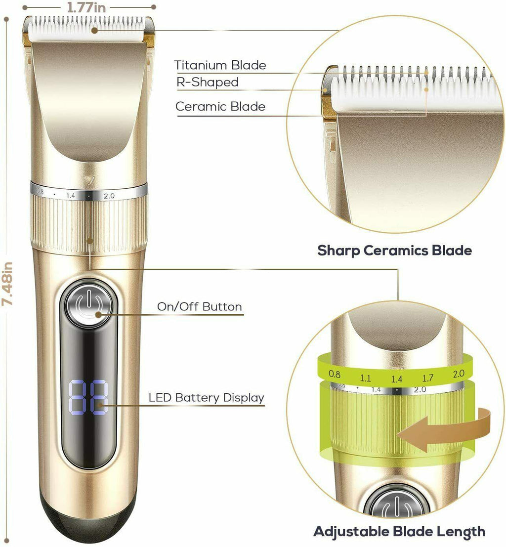 Cut The Hair Screen LED Rechargeable Wireless Trimmer With 6 Combs
