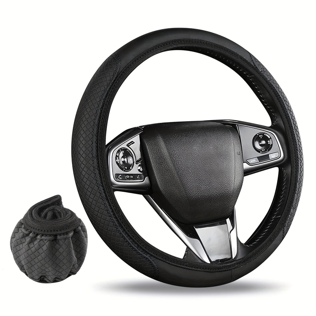 Car PU Leather Steering Wheel Cover