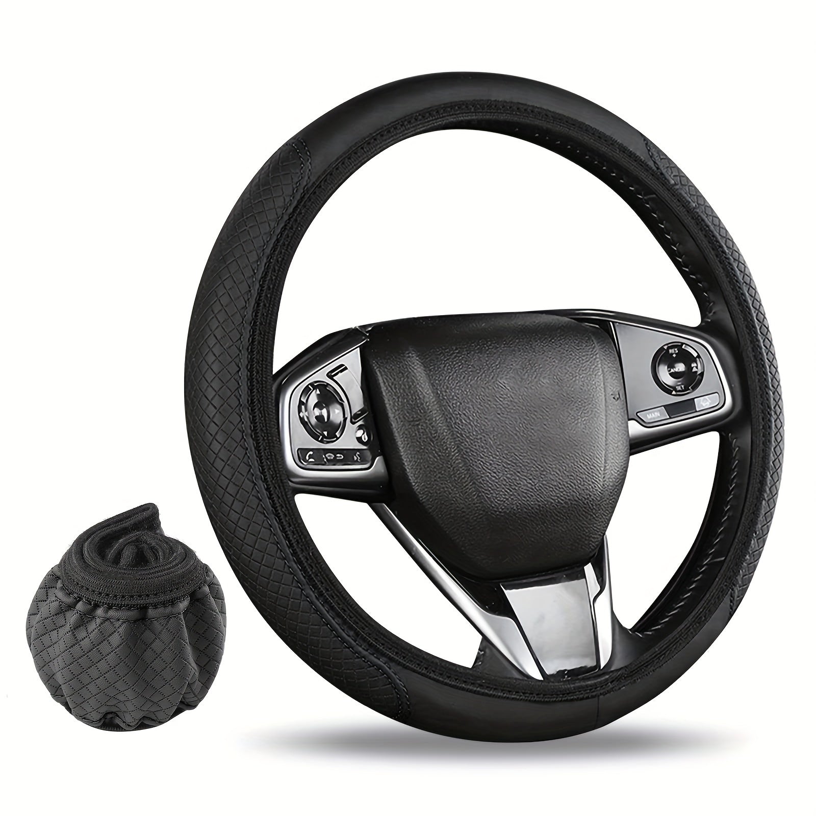 Car PU Leather Steering Wheel Cover