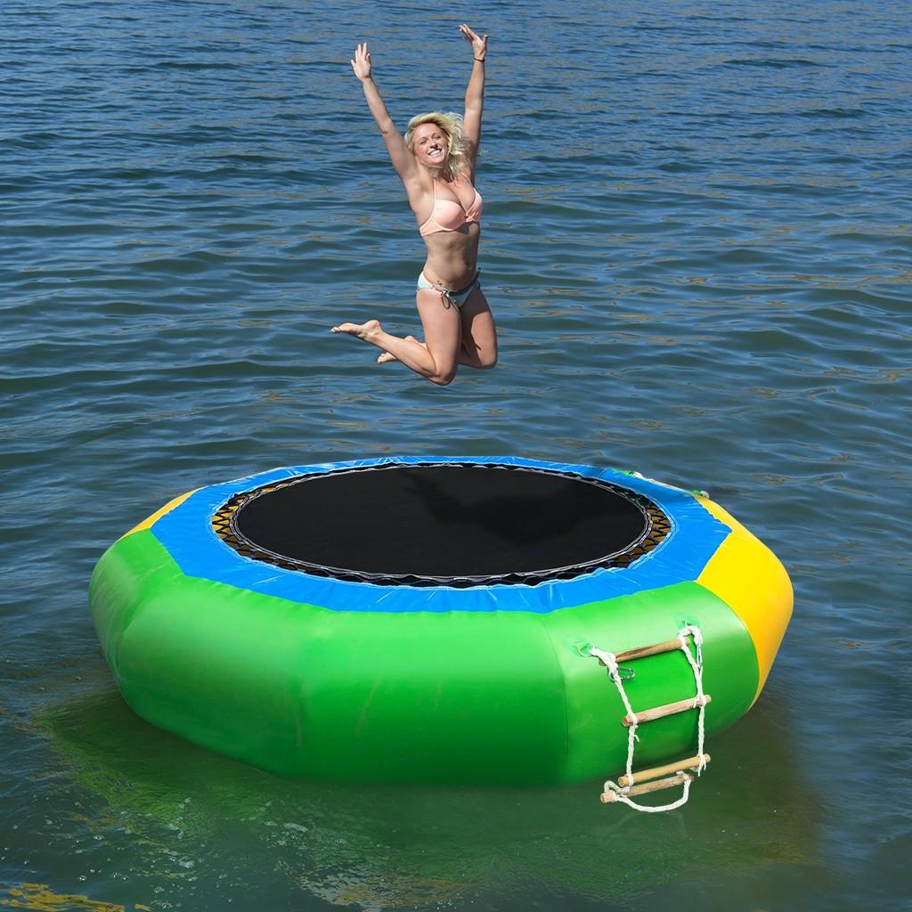 6.5Ft Inflatable Water Trampoline Bounce Swim Platform For Water Sports