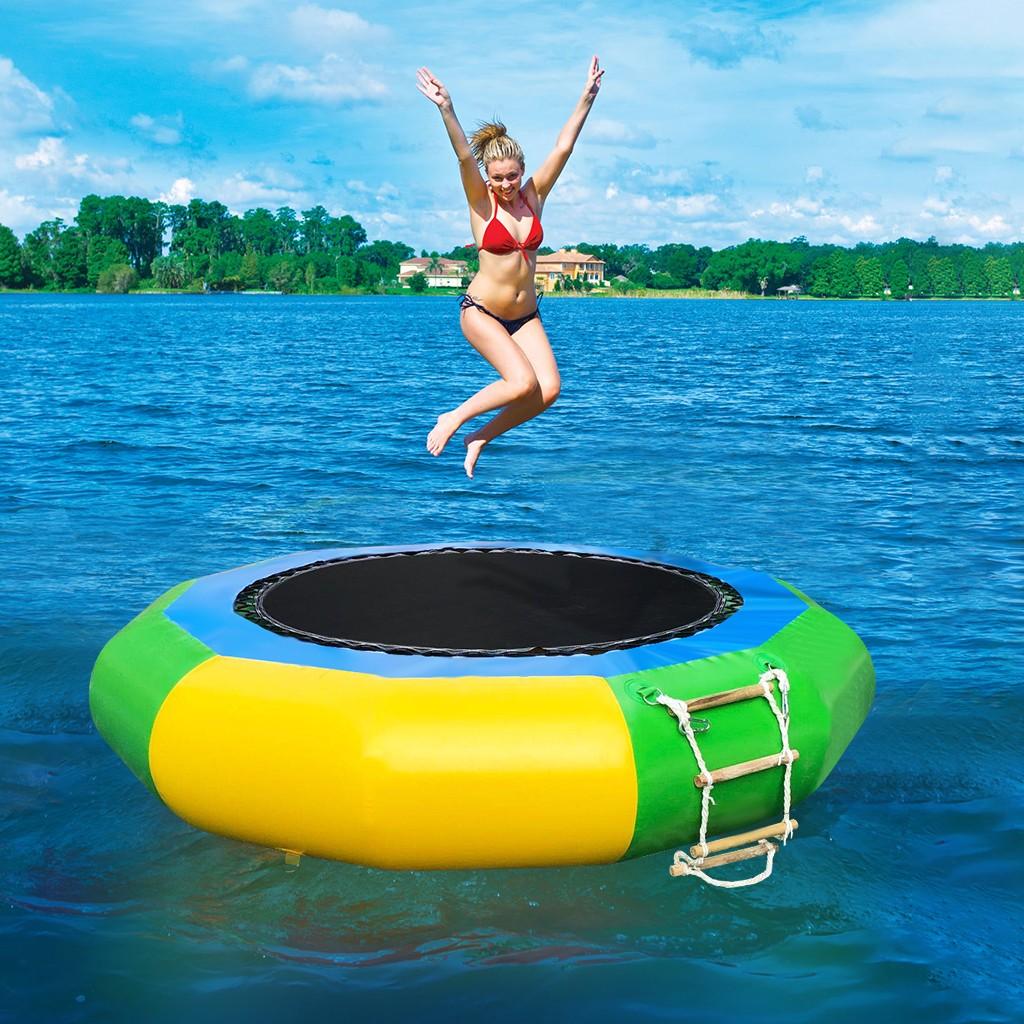 6.5Ft Inflatable Water Trampoline Bounce Swim Platform For Water Sports